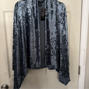 Love Cameron Women's Velet Cardigan  Small Gray Asymmetrical NEW